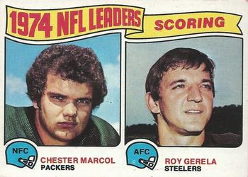 1975 Topps #4 1974 NFL Scoring Leaders (Chester Marcol / Roy Gerela) Front