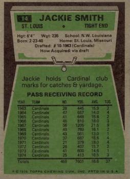 1975 Topps #14 Jackie Smith Back