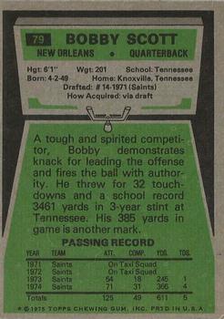 1975 Topps #79 Bobby Scott Back