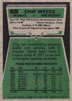 1975 Topps #141 Chip Myers Back