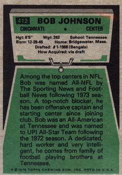 1975 Topps #412 Bob Johnson Back