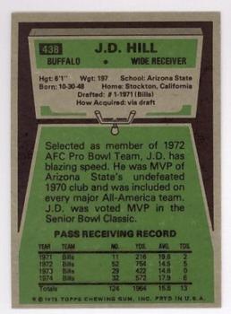 1975 Topps #438 J.D. Hill Back