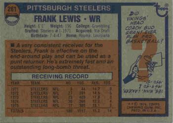 1976 Topps #261 Frank Lewis Back