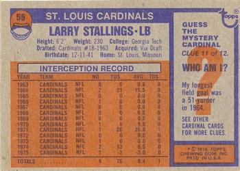 1976 Topps #56 Larry Stallings Back