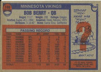 1976 Topps #169 Bob Berry Back
