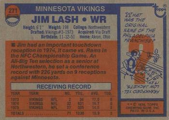 1976 Topps #271 Jim Lash Back