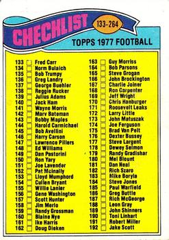 1977 Topps #256 Checklist: 133-264 Front