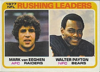 1978 Topps #333 1977 Rushing Leaders (Mark van Eeghen / Walter Payton) Front