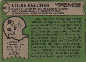1978 Topps #360 Louie Kelcher Back