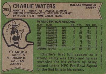 1978 Topps #385 Charlie Waters Back