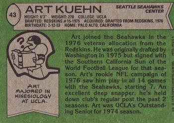 1978 Topps #43 Art Kuehn Back