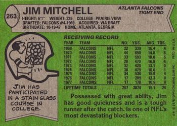 1978 Topps #263 Jim Mitchell Back