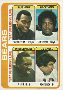 1978 Topps #504 Walter Payton / James Scott / Allan Ellis / Ron Rydalch Front