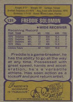 1979 Topps #131 Freddie Solomon Back