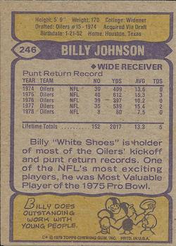 1979 Topps #246 Billy Johnson Back
