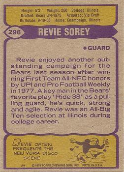 1979 Topps #296 Revie Sorey Back