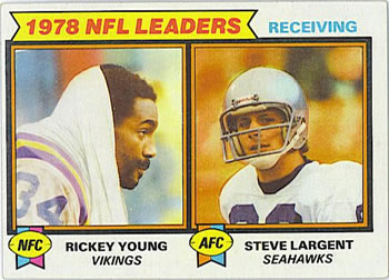 1979 Topps #2 1978 NFL Leaders: Receiving (Rickey Young / Steve Largent) Front