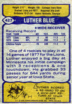 1979 Topps #427 Luther Blue Back