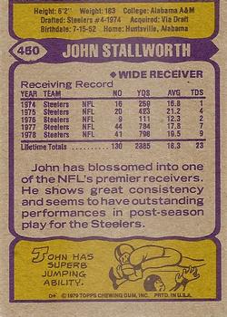 1979 Topps #450 John Stallworth Back
