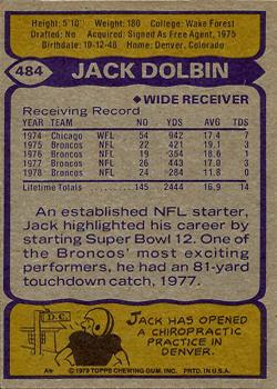 1979 Topps #484 Jack Dolbin Back