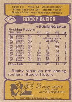 1979 Topps #522 Rocky Bleier Back