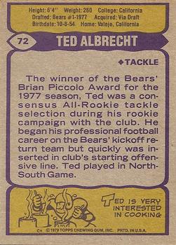 1979 Topps #72 Ted Albrecht Back