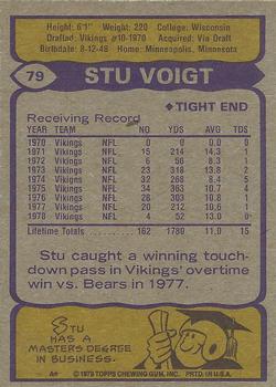 1979 Topps #79 Stu Voigt Back