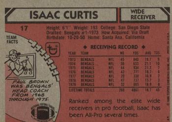 1980 Topps #17 Isaac Curtis Back