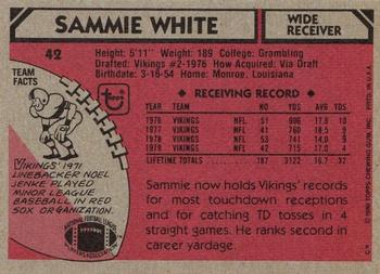 1980 Topps #42 Sammy White Back