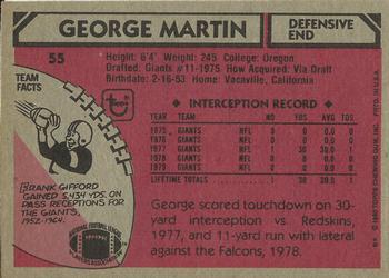 1980 Topps #55 George Martin Back