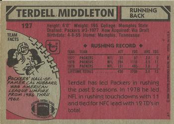 1980 Topps #127 Terdell Middleton Back