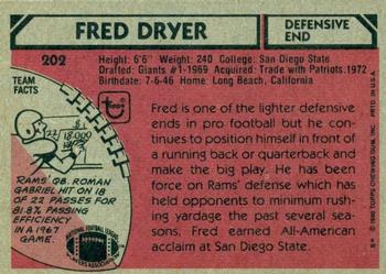 1980 Topps #202 Fred Dryer Back