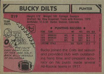 1980 Topps #219 Bucky Dilts Back