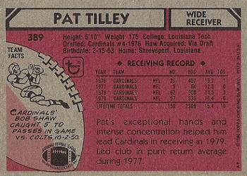 1980 Topps #389 Pat Tilley Back