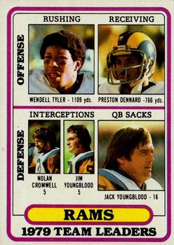 1980 Topps #394 Wendell Tyler / Preston Dennard / Nolan Cromwell / Jim Youngblood / Jack Youngblood Front