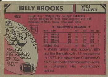 1980 Topps #483 Billy Brooks Back