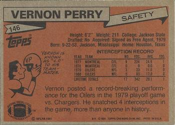 1981 Topps #146 Vernon Perry Back