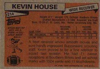 1981 Topps #214 Kevin House Back