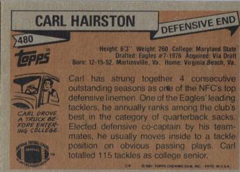 1981 Topps #480 Carl Hairston Back