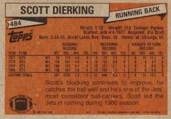 1981 Topps #484 Scott Dierking Back