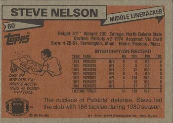 1981 Topps #60 Steve Nelson Back