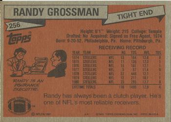 1981 Topps #256 Randy Grossman Back