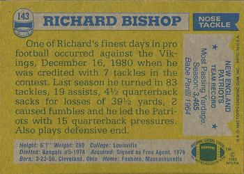 1982 Topps #143 Richard Bishop Back