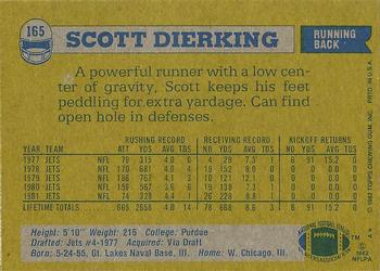 1982 Topps #165 Scott Dierking Back