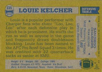 1982 Topps #235 Louie Kelcher Back