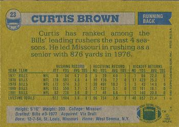 1982 Topps #23 Curtis Brown Back