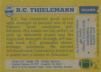 1982 Topps #290 R.C. Thielemann Back