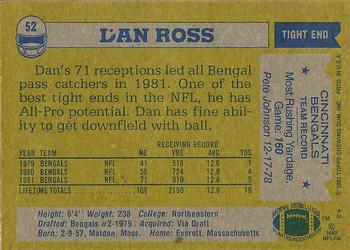 1982 Topps #52 Dan Ross Back