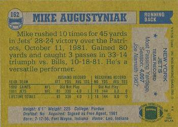 1982 Topps #162 Mike Augustyniak Back
