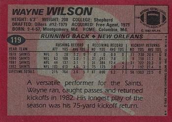 1983 Topps #119 Wayne Wilson Back
